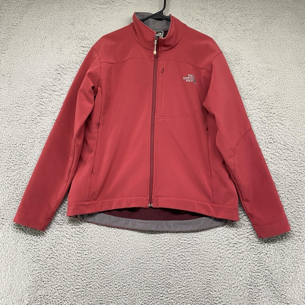 The North Face Apex Softshell Jacket Womens XL Red Full Zip Hiking Outdoor